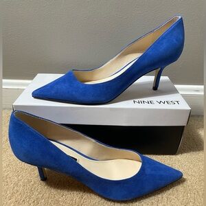 Nine West Royal Blue Suede Heels 8.5